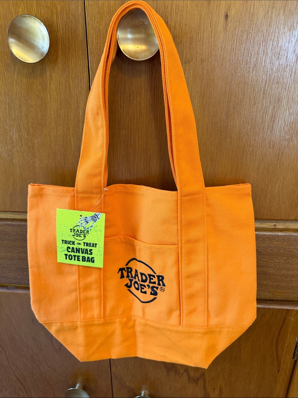 Trader Joe's Orange Canvas Tote Bag
